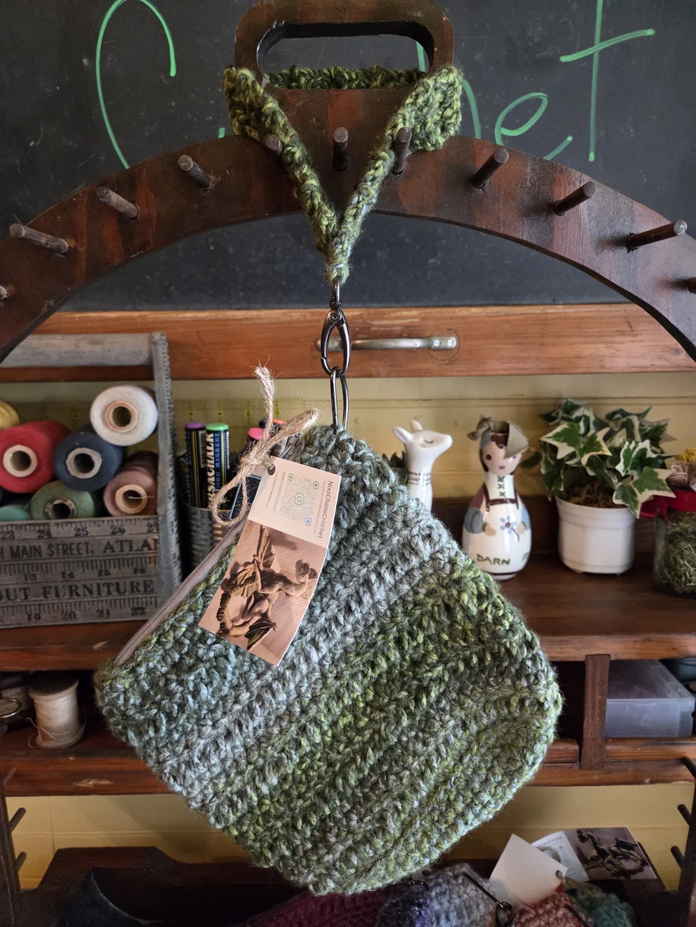 Handmade Crochet Wristlet Pouch - Multicolor Pastel